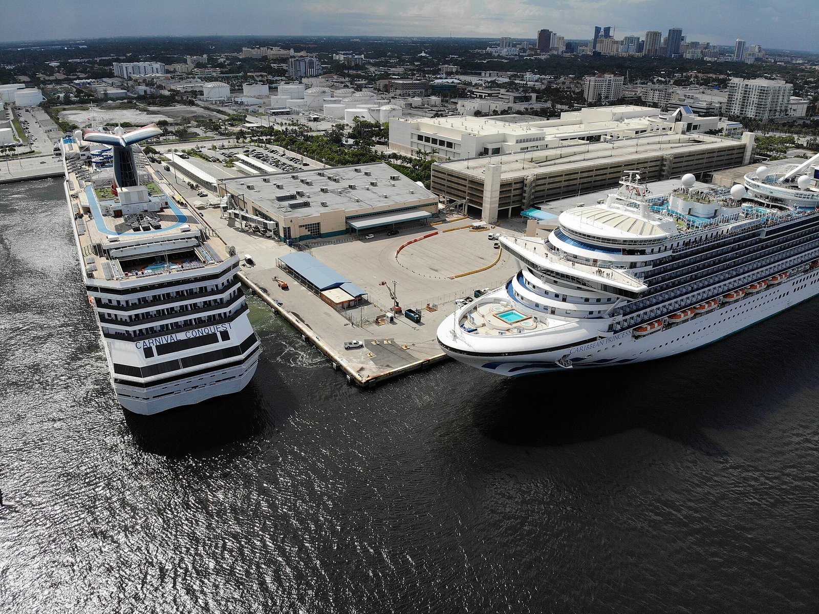 Cruise ships docked at Port Everglades
