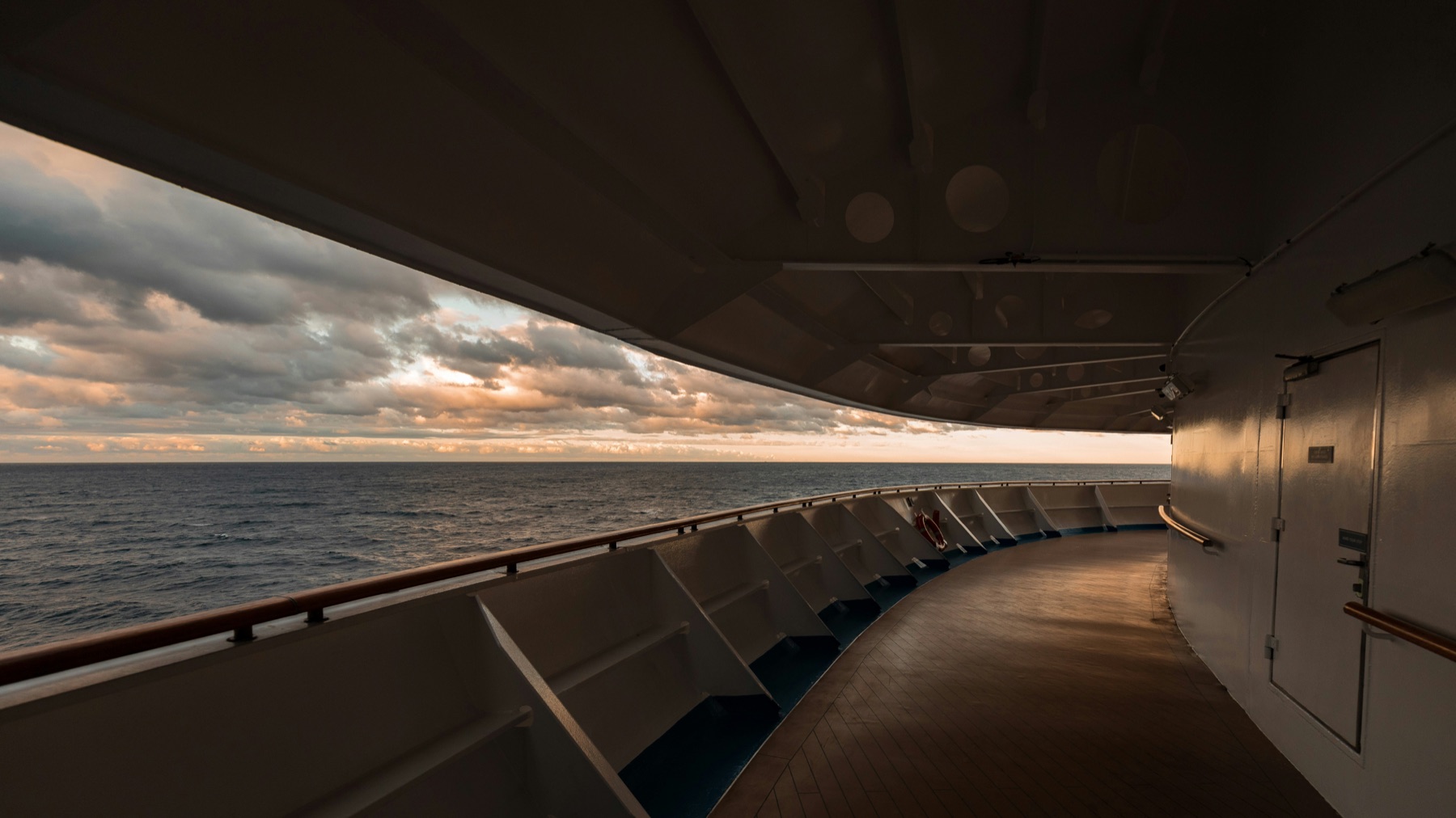 Ocean sunrise viewed from a cruise ship